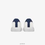 Shoes ZLXPD53 GREATS White Navy The Royale Knit - Image 4