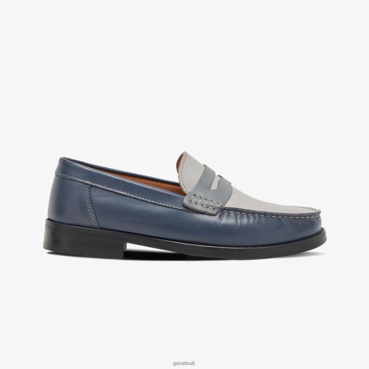 shoes_zlxpd68_greats_navy_multi_the_essex_penny_loafer.jpg Shoes ZLXPD68 GREATS Navy Multi The Essex Penny Loafer - Image 1
