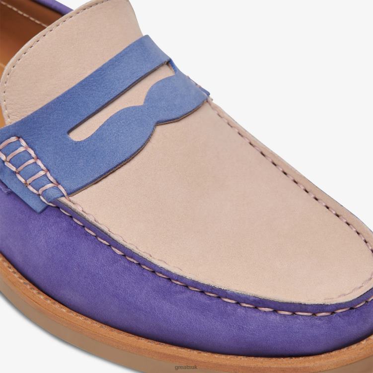 Shoes ZLXPD75 GREATS Vintage Blue The Essex Penny Loafer - Image 4