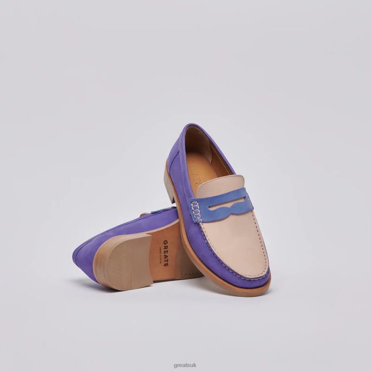 Shoes ZLXPD75 GREATS Vintage Blue The Essex Penny Loafer - Image 6