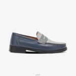 Shoes ZLXPD68 GREATS Navy Multi The Essex Penny Loafer