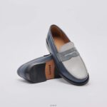 Shoes ZLXPD68 GREATS Navy Multi The Essex Penny Loafer - Image 6